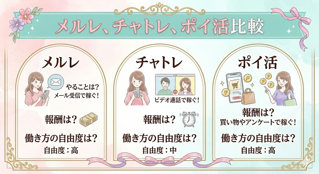 メールレディ チャットレディ ポイ活 比較